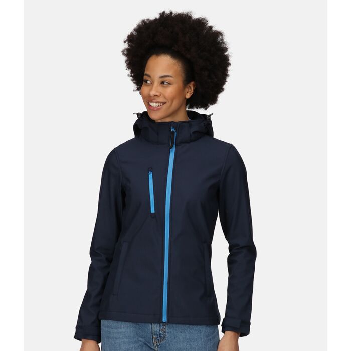 Regatta Ladies Venturer Three Layer Hooded Soft Shell Jacket Thumbnail