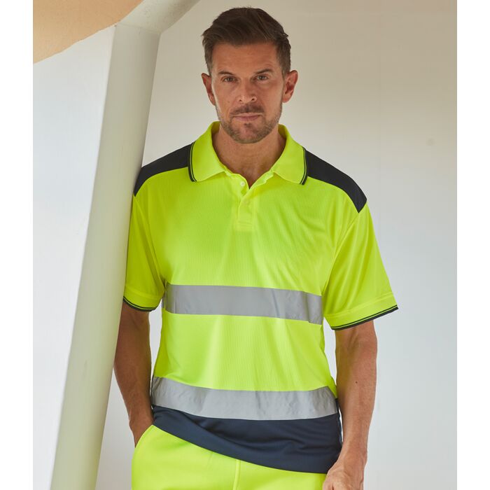 Yoko Two Tone Short Sleeve Polo Shirt Thumbnail