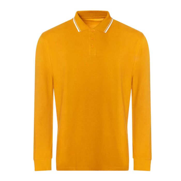 AWDis Long Sleeve Tipped 100 Polo Shirt Thumbnail