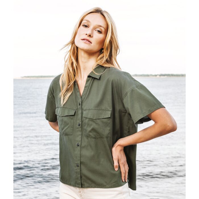 Native Spirit Ladies Short Sleeve Oversized TENCEL™ Shirt Thumbnail
