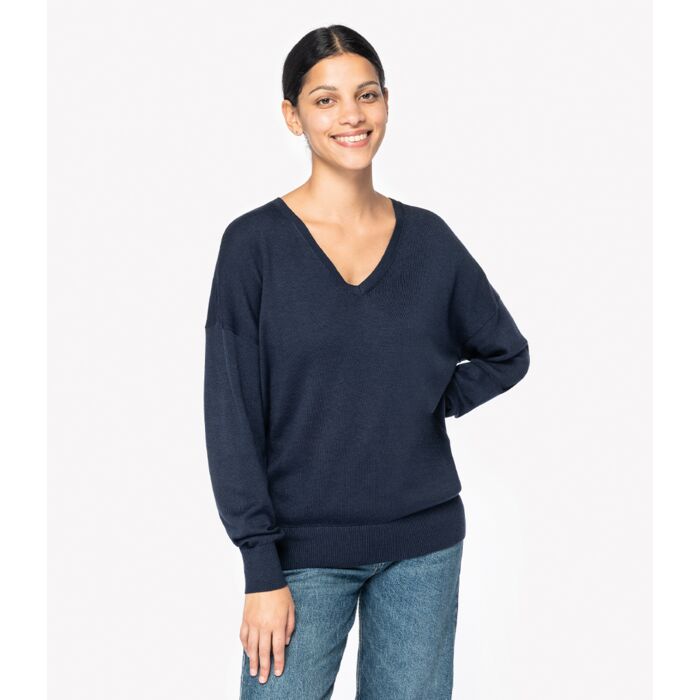 Native Spirit Ladies TENCEL™ V Neck Sweater Thumbnail