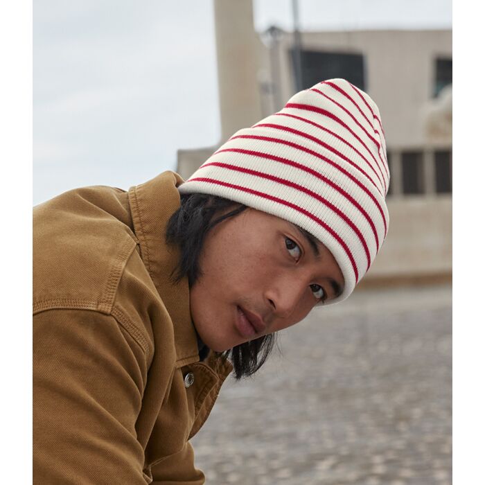 Beechfield Original Deep Cuffed Striped Beanie Thumbnail