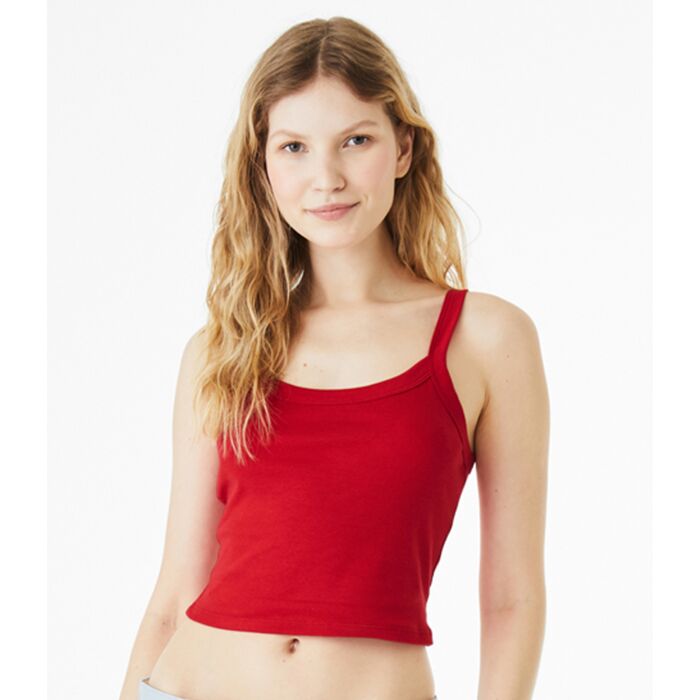 Bella Ladies Micro Rib Spaghetti Strap Tank Top Thumbnail