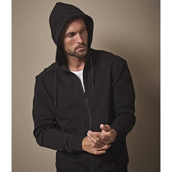 Tee Jays Ribbed Interlock Full Zip Hooded Sweatshirt Thumbnail