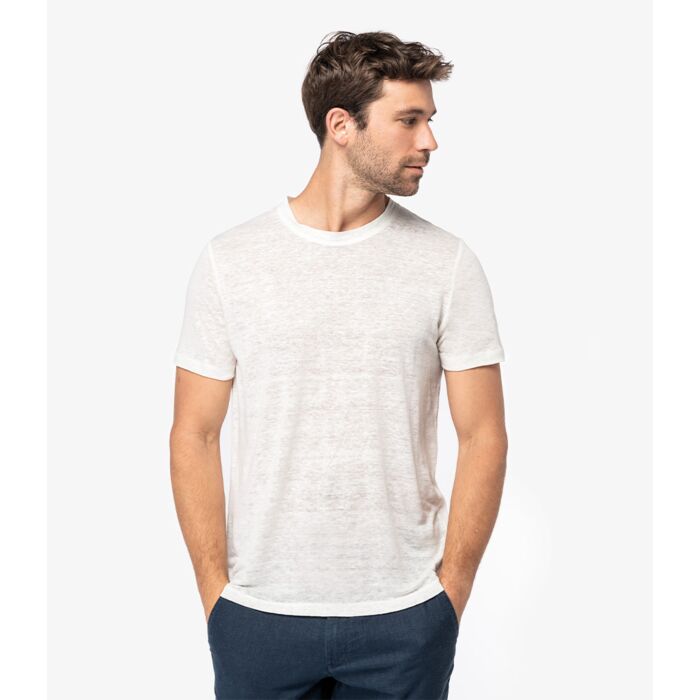 Spasso Crew Neck Linen T-Shirt Thumbnail