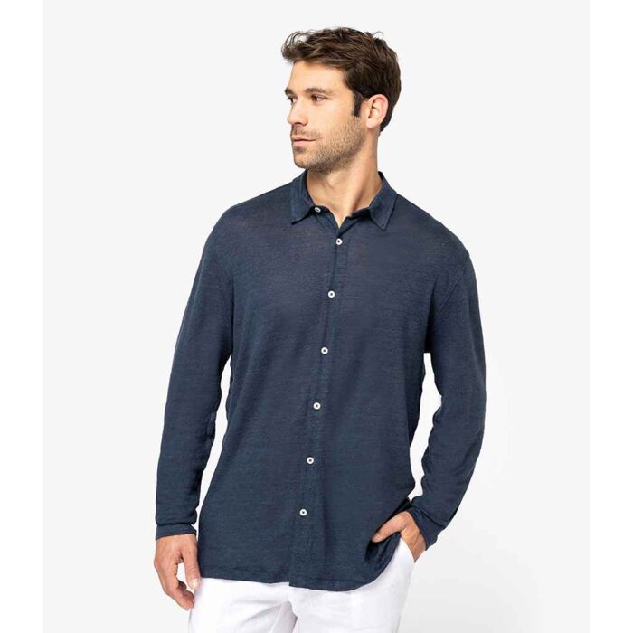 Spasso Long Sleeve Linen Shirt Thumbnail