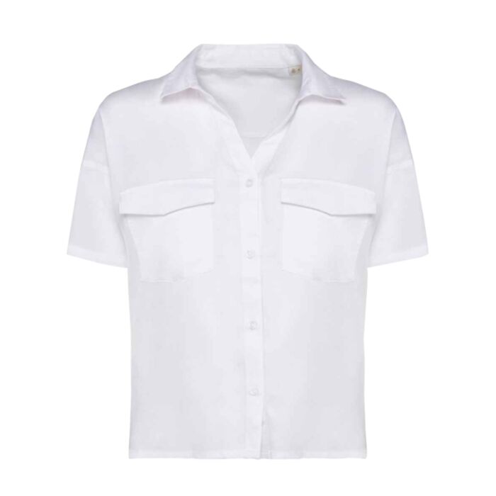 Spasso Ladies Short Sleeve Oversized TENCEL™ Shirt Thumbnail