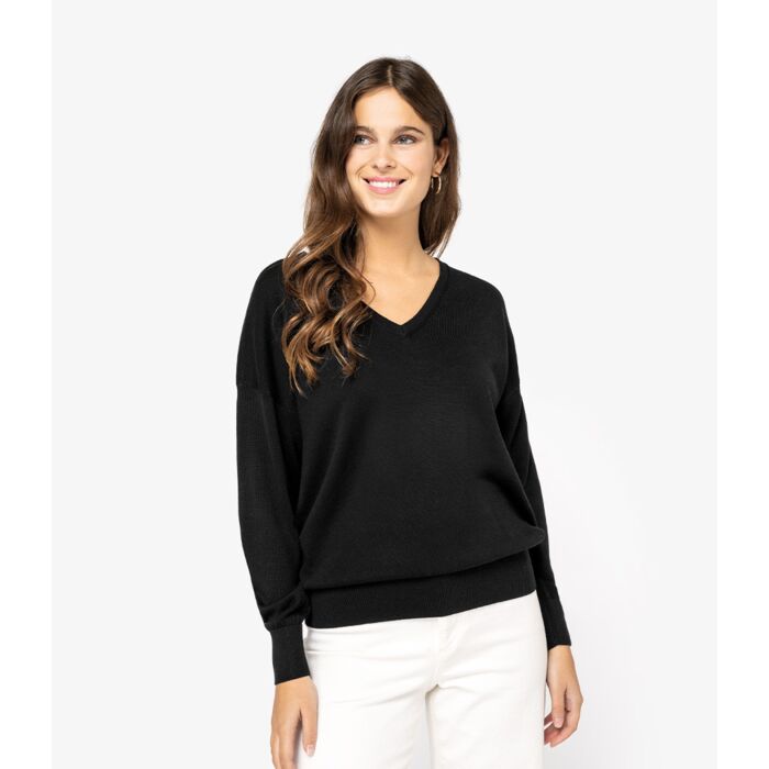 Spasso Ladies TENCEL™ V Neck Sweater Thumbnail