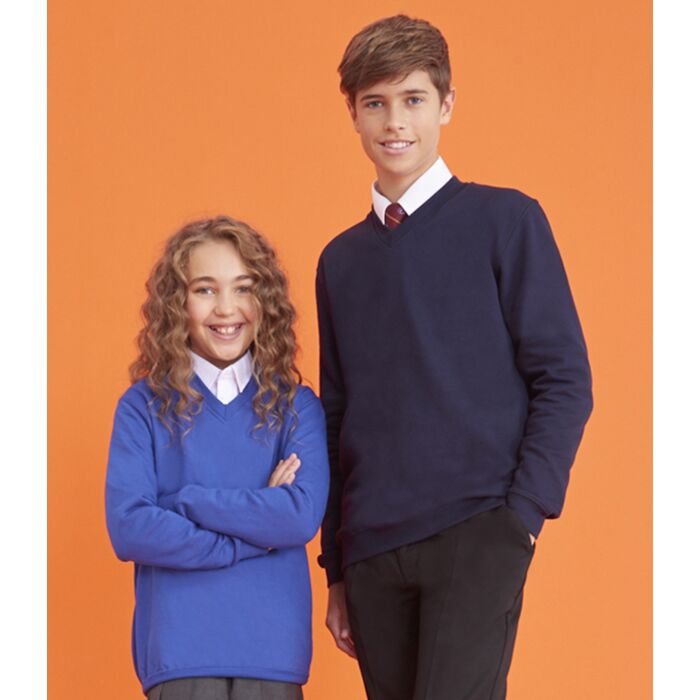 AWDis Academy Senior V Neck Sweatshirt Thumbnail