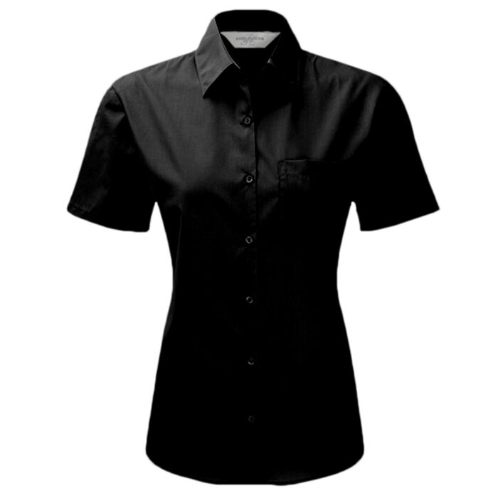 Russell Collection Ladies Short Sleeve Easy Care Poplin Shirt Thumbnail