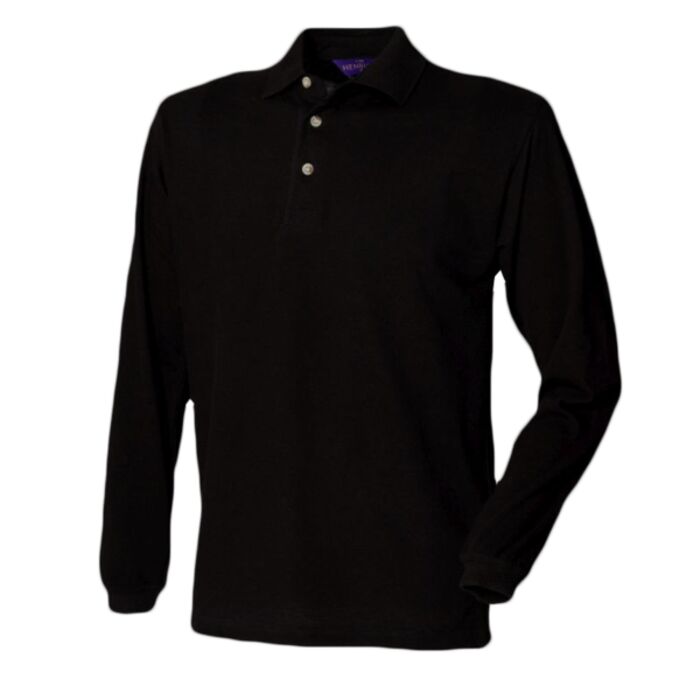 Henbury Henbury Long Sleeve Cotton Piqué Polo Shirt H105 Henbury Long Sleeve Cotton Piqué Polo Shirt Thumbnail