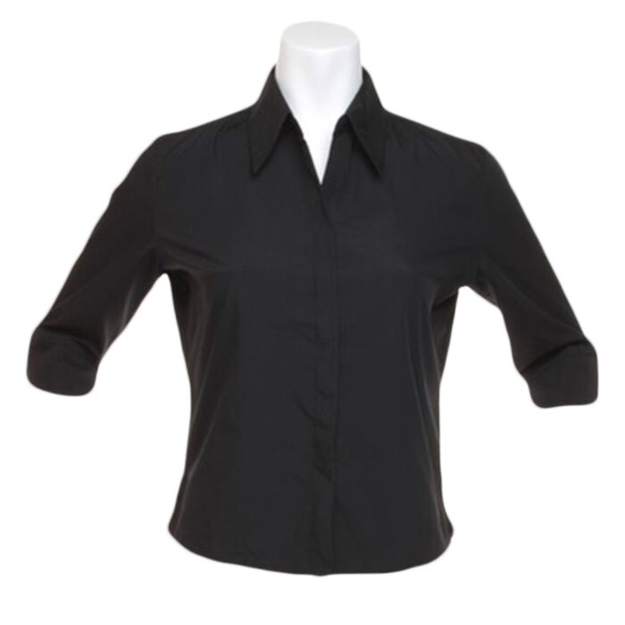 Kustom Kit Ladies 3/4 Sleeve Tailored Continental Shirt Thumbnail