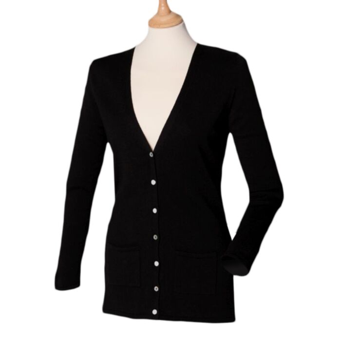 Henbury Henbury Ladies Cotton Acrylic V Neck Cardigan H723 Henbury Ladies Cotton Acrylic V Neck Cardigan Thumbnail