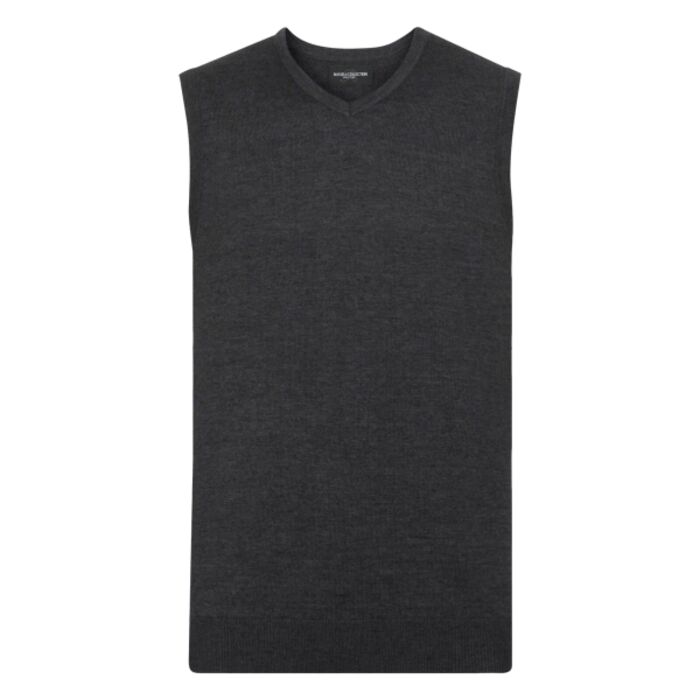 Russell Collection Sleeveless Cotton Acrylic V Neck Sweater Thumbnail