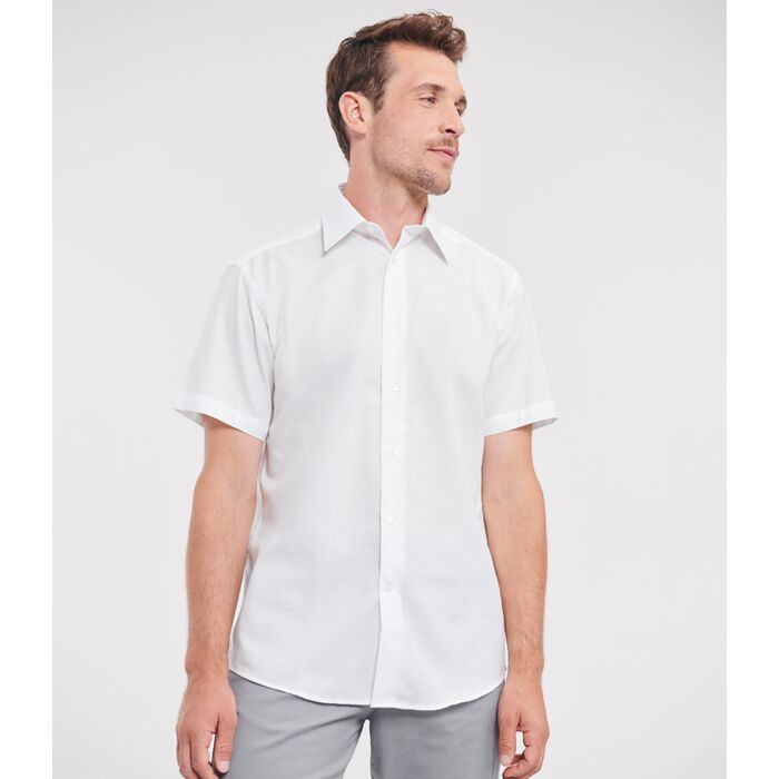 Russell Collection Short Sleeve Tailored Oxford Shirt Thumbnail