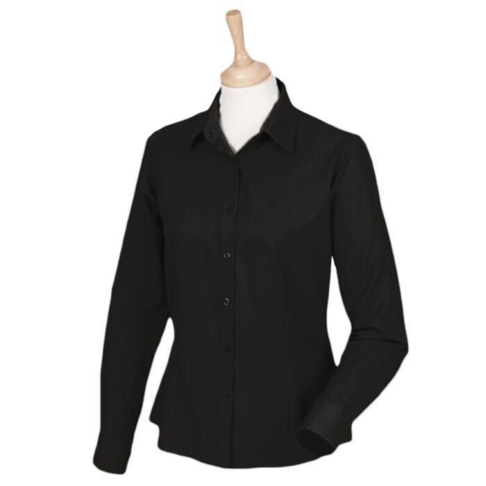 Henbury Ladies Long Sleeve Wicking Shirt Thumbnail