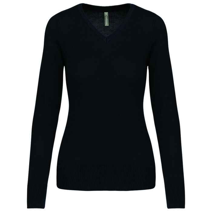 Kariban Ladies Cotton Acrylic V Neck Sweater Thumbnail