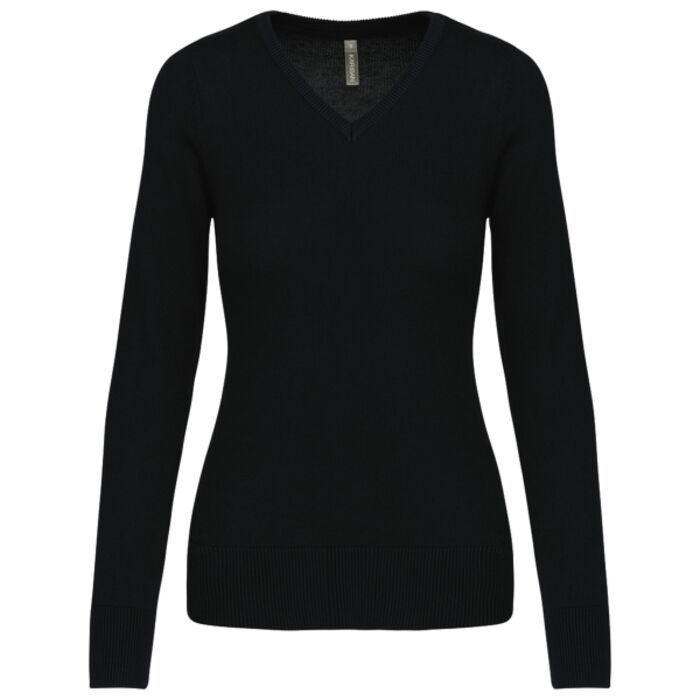 Kariban Ladies Cotton Acrylic V Neck Sweater Thumbnail
