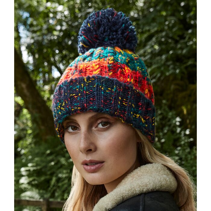 Beechfield Corkscrew Pom Pom Beanie Thumbnail