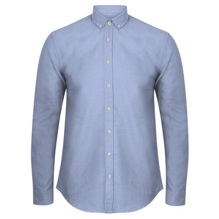 Henbury Modern Long Sleeve Slim Fit Oxford Shirt Thumbnail