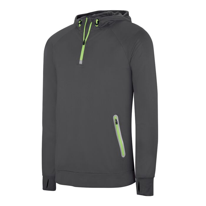 Proact Zip Neck Hooded Sweatshirt Thumbnail