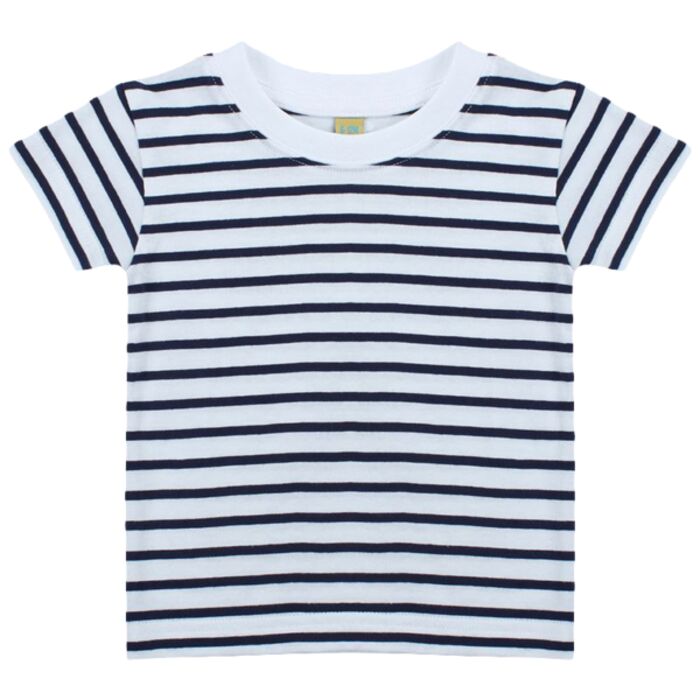 Larkwood Larkwood Baby/Toddler Striped Crew Neck T-Shirt LW27T Larkwood Baby/Toddler Striped Crew Neck T-Shirt Thumbnail