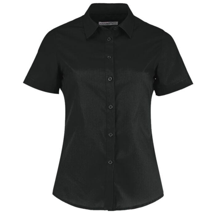 Kustom Kit Ladies Short Sleeve Tailored Poplin Shirt Thumbnail