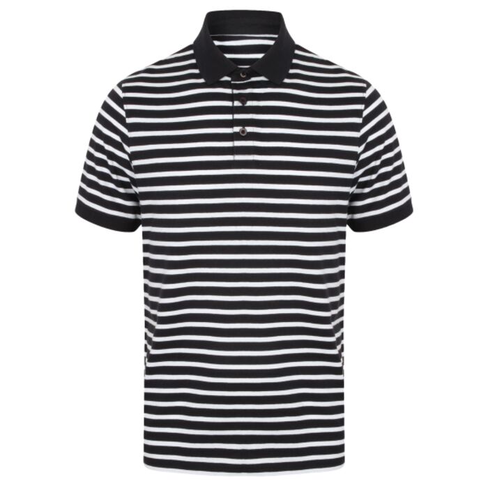 Front Row Front Row Striped Jersey Polo Shirt FR230 Front Row Striped Jersey Polo Shirt Thumbnail