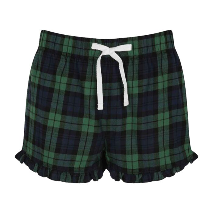 SF Clothing Ladies Tartan Frill Lounge Shorts Thumbnail