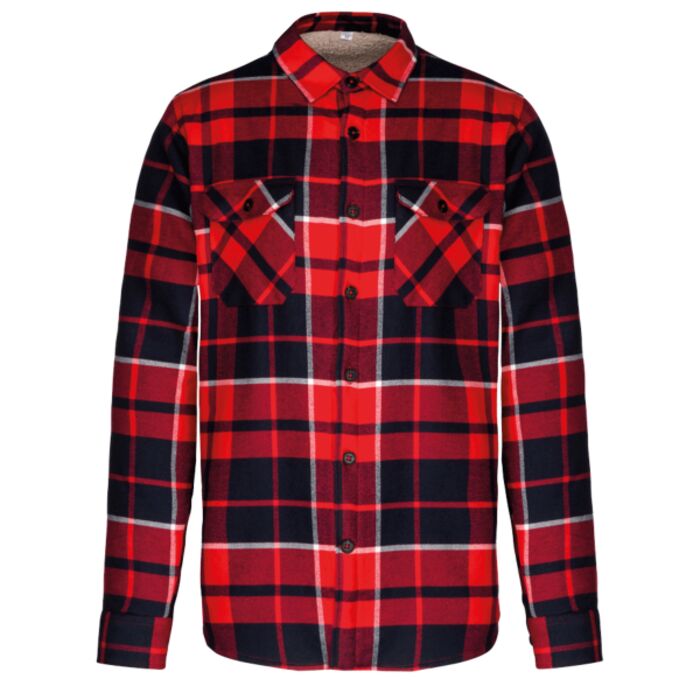 Kariban Sherpa Lined Checked Shirt Jacket Thumbnail