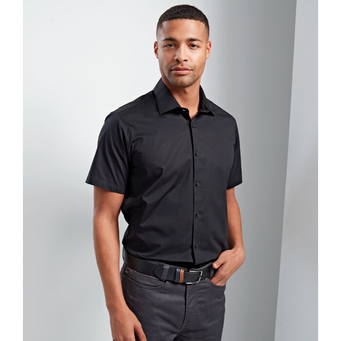 Premier Short Sleeve Stretch Fit Poplin Shirt Thumbnail