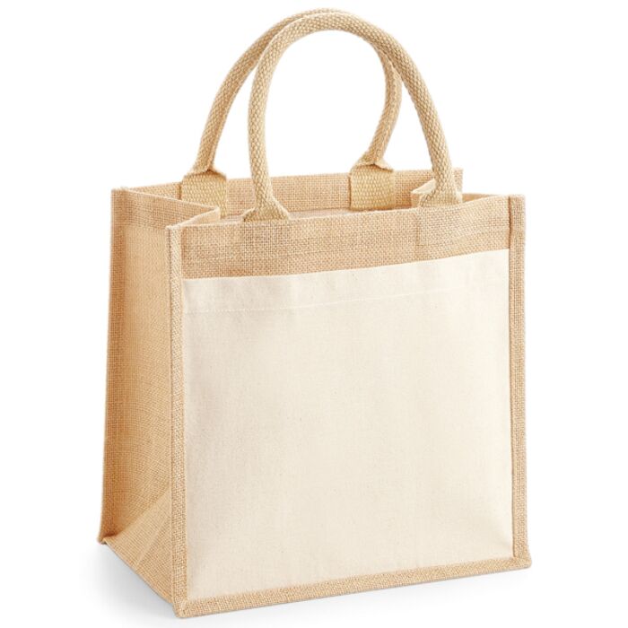 Westford Mill Westford Mill Pocket Jute Midi Tote Bag W426 Westford Mill Pocket Jute Midi Tote Bag Thumbnail