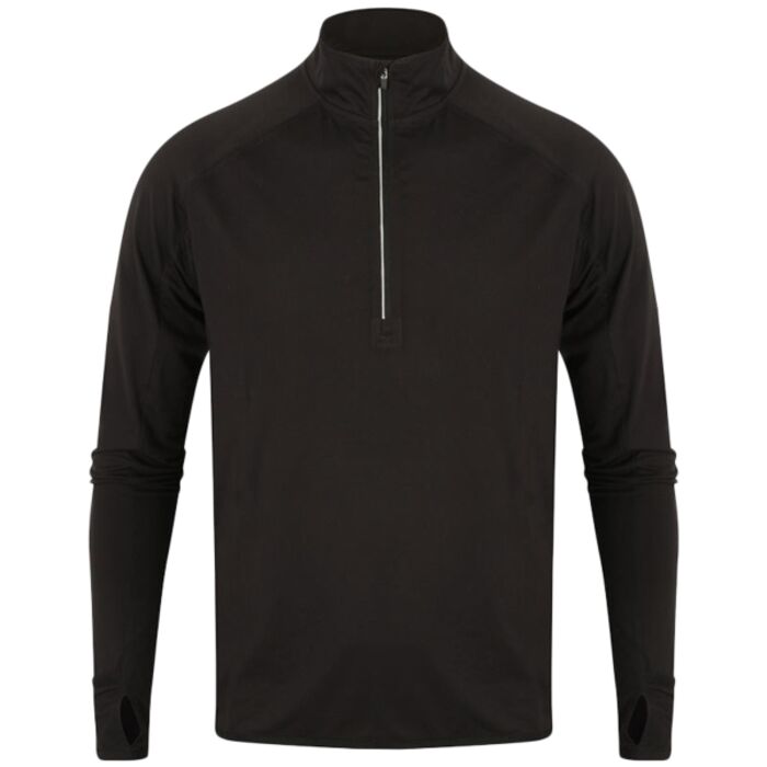 Tombo Long Sleeve Zip Neck Performance Top Thumbnail