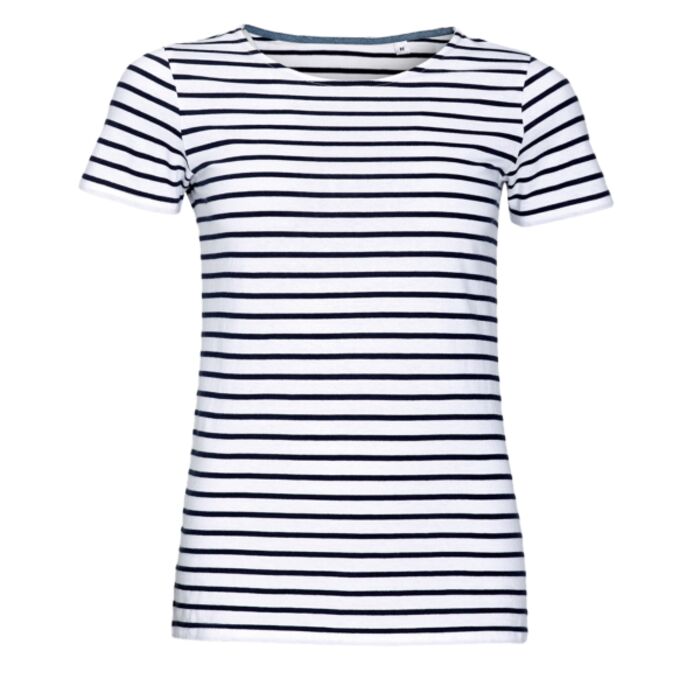 SOL'S SOL'S Ladies Miles Striped T-Shirt 01399 SOL'S Ladies Miles Striped T-Shirt Thumbnail