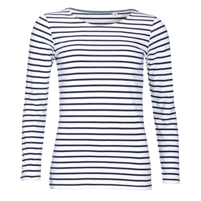 SOL'S SOL'S Ladies Marine Long Sleeve Striped T-Shirt 01403 SOL'S Ladies Marine Long Sleeve Striped T-Shirt Thumbnail