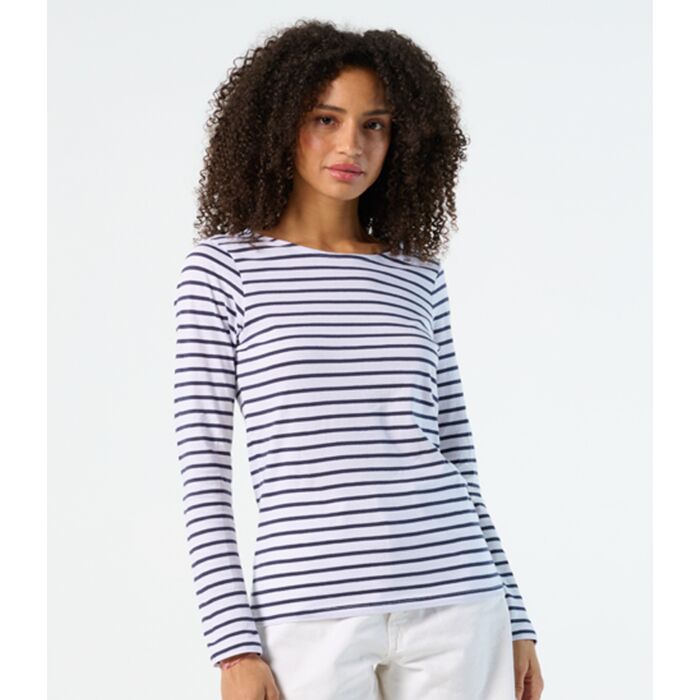 SOL'S Ladies Marine Long Sleeve Striped T-Shirt Thumbnail