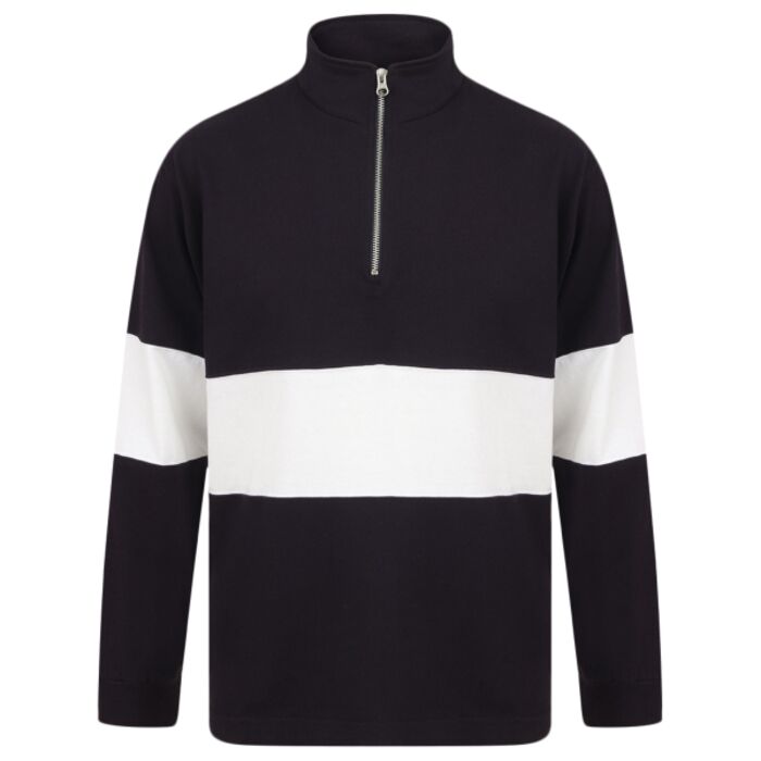 Front Row Panelled 1/4 Zip Neck Top Thumbnail