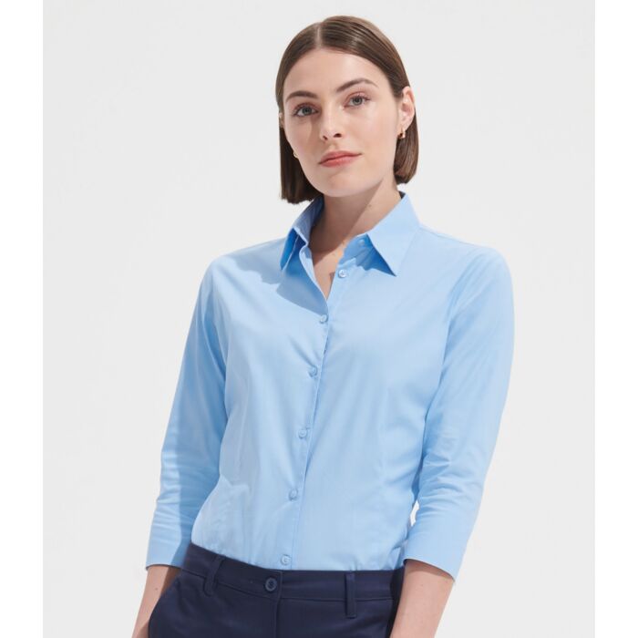 SOL'S Ladies Effect 3/4 Sleeve Fitted Shirt Thumbnail