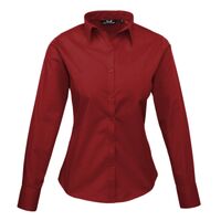 Premier Ladies Long Sleeve Poplin Blouse Thumbnail
