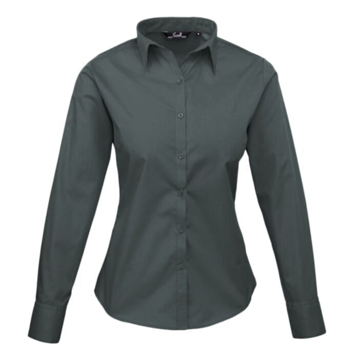 Premier Ladies  Poplin Mandarin Collar Shirt KYLSB18 Ladies  Poplin Mandarin Collar Shirt Thumbnail