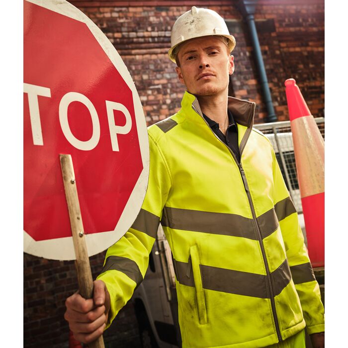 Regatta High Visibility Pro Contrast Ablaze Soft Shell Jacket Thumbnail