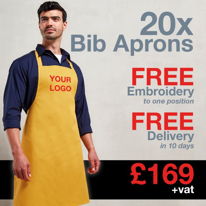 20 x Premier 'Colours' Bib Apron Bundle Thumbnail