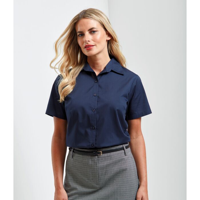 10 x Ladies Short Sleeve Poplin Blouse Thumbnail