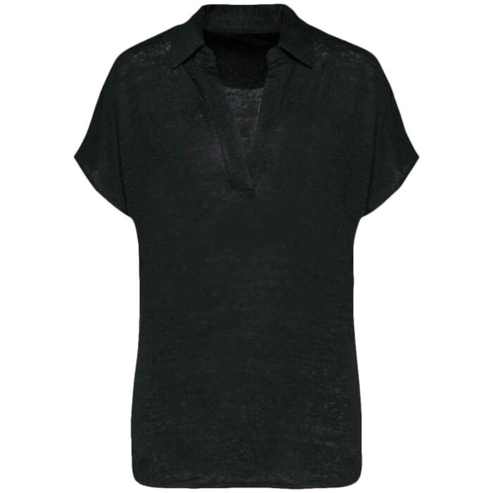 Spasso Ladies Linen Polo Shirt Thumbnail